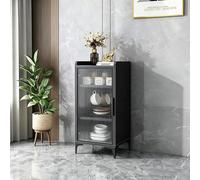 CLLXDZ Aparador Chapa de Madera Maciza, Aparador Independiente con Estantes Desmontables y Encimera Piedra Sinterizada, Salón, Comedor, Oficina en Casa(Gray)