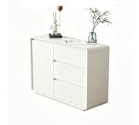 CLLXDZ Aparador de Madera, Aparador Independiente, Tiradores Ocultos, Paneles Reforzados, Base Elevada, Esquinas Redondeadas para Cocina, Sala y Recibidor(White,100cm/39.4in)