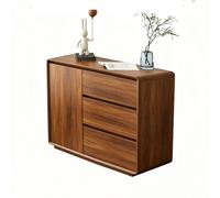 CLLXDZ Aparador de Madera, Aparador Independiente, Tiradores Ocultos, Paneles Reforzados, Base Elevada, Esquinas Redondeadas para Cocina, Sala y Recibidor(Brown,100cm/39.4in)