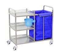 CLLXDZ Carrito Auxiliar con Ruedas de Acero Inoxidable, Carrito Cocina rodante Multifuncional de o de Tres Capas, Carrito de Cocina con ruedasl, for Laboratorio, Clínica