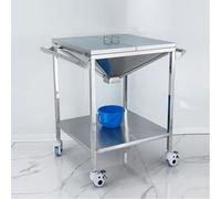 CLLXDZ Carrito de Cocina Doble Puerta, Carrito Auxiliar Cuadrado de Acero Inoxidable, Camarera con Ruedas, para Clínica, Hospital