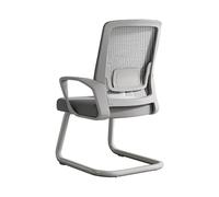 CLLXDZ Silla Escritorio Sin Ruedas, Silla Ergonomica Escritorio de Malla con Base de Trineo, Desk Chair para Recepción, Sala de Conferencias, Vestíbulo(Gray)