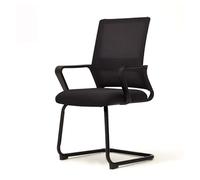CLLXDZ Silla Escritorio sin Ruedas, Silla ergonomica Escritorio, Desk Chair con Base de Trineo y Respaldo de Malla, para recepción, conferencias y Salas de Espera(Black)