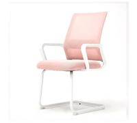 CLLXDZ Silla Escritorio sin Ruedas, Silla ergonomica Escritorio, Desk Chair con Base de Trineo y Respaldo de Malla, para recepción, conferencias y Salas de Espera(Pink)