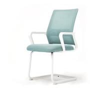 CLLXDZ Silla Escritorio sin Ruedas, Silla ergonomica Escritorio, Desk Chair con Base de Trineo y Respaldo de Malla, para recepción, conferencias y Salas de Espera(Green)