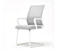 CLLXDZ Silla Escritorio sin Ruedas, Silla ergonomica Escritorio, Desk Chair con Base de Trineo y Respaldo de Malla, para recepción, conferencias y Salas de Espera(Gray)