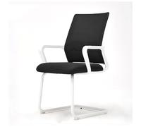 CLLXDZ Silla Escritorio sin Ruedas, Silla ergonomica Escritorio, Desk Chair con Base de Trineo y Respaldo de Malla, para recepción, conferencias y Salas de Espera(White)