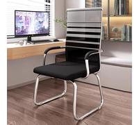 CLLXDZ Silla Escritorio sin Ruedas, Silla Oficina de Conferencia con Base de Acero, Soporte Lumbar y apoyabrazos, Sillas de Respaldo Alto, Sin Ruedas para recepción, Sala de Espera y reuniones(Gray)