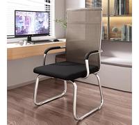 CLLXDZ Silla Escritorio sin Ruedas, Silla Oficina de Conferencia con Base de Acero, Soporte Lumbar y apoyabrazos, Sillas de Respaldo Alto, Sin Ruedas para recepción, Sala de Espera y reuniones(Beige)