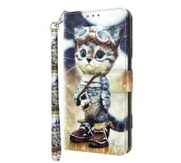 CLM-Tech Funda para teléfono móvil compatible con Xiaomi Redmi Note 14 Pro 5G - Estuche de piel sintética - Funda con tapa y ranuras para tarjetas y función atril - Funda tipo cartera con diseño de