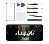 CLNGAI Pantalla de repuesto para Samsung Galaxy A14 5G SM-A146B con marco de botón lateral, altavoz de oído, vibración, pantalla LCD, digitalizador táctil, montaje completo con herramientas de
