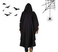 Cloak Hood, Vintage Hooded Cape, Costume Robe Design with Flowing Fabric, Festival Wear and Cosplay Outfit for Halloween, Gothic, Vampire, Renaissance, Bonfire, Holiday Use