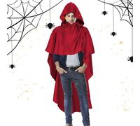 Cloak with Hood Men, Vintage Hooded Cape Disfraz, Floor-Length Medieval Robe for Autumn Festival Cosplay Halloween Bonfire Bridal Gothic Party Renaissance Wear, 1 Piece