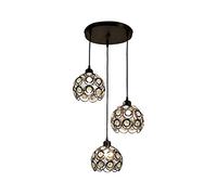 Cloakroom Balcony,Corridor Light,Living Bedroom Dining Room Entrance Light, Nordic C Crystal Chandelier,Aisle Light-Black. 3 Long Plates