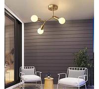 Cloakroom Lamp Corridor Lamp Personality Hallway Lamp Porch Copper Copper Nordic Aisle Creative Household Round is The Lamp Three Head 4545CM Living Room Dining Room Chandelier Chandelier