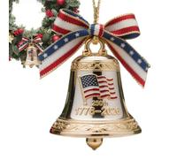 Cloche Commémorative 250 Ans Amérique Décoration De Noël | Clochette Suspendue En Métal Relief Style Vintage 1776-2026 | Ornement Patriotique Pour Sapin Porte Fenêtre Couronne