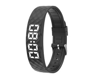 Clock Bracelet - Pulsera de silicona, 8,82 x 0,65 x 0,37 pulgadas, alarma ajustable con vibración | LED Display Rechargeable Smart Wristband, Silent Alarm Watch For Sleeping, Study, Work, Travel