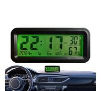 Clock For Car Dashboard - Solar Powered Digital Interior Decoration | 24-Hour Format Time Calendar Clock For Truck | Coche, Scooter, Sedan, Pickup, SUV, Console, Air Vent, Driving, Road Trip, Travel
