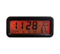 Clock for Car Dashboard - Solar-Powered Digital Interior Decoration, Car Dashboard Temperature Clock for Auto Automotive Vehicle Sedan Pickup Scooter Air Vent SUV Parking Driving