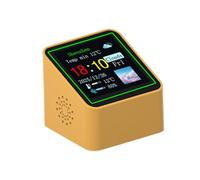 Clock With Weather | 3.5x4x4.8cm Smart Temp And Humidity Sensor,Versatile Desk Small Digital Indoor Weather Station For Home,for Bedside Kitchen Bathroom Office Garage Gym Classroom