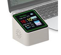 Clock with Weather - Smart Digital Desk Clock, Temp Humidity Sensor Display, Indoor Weather Station for Home | Small Table Clocks for Bedside Kitchen Bathroom | Office Garage Gym Classroom Use