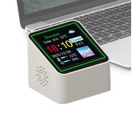 Clock with Weather - Smart Digital Desk Clock, Temp Humidity Sensor Display, Indoor Weather Station for Home | Small Table Clocks for Bedside Kitchen Bathroom | Office Garage Gym Classroom Use