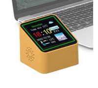 Clock with Weather | Smart Temp and Humidity Sensor | Desk Small Digital Indoor Weather Station for Bedside Kitchen Bathroom Office Garage Gym Classroom