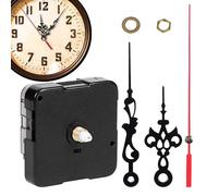 Clock Works - Kit de reparación de reloj grande, repuesto de movimiento de reloj de pared con gancho, kit de agujas de reloj de metal para manualidades