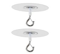 Clockjuan 2 ganchos adhesivos de techo, ganchos de techo adhesivos con soporte de peso, gancho para colgar sin taladros con cierre de seguridad, resistente al agua para almacenamiento de plantas y