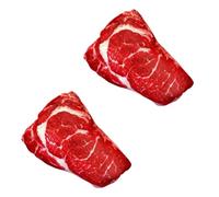 Clockjuan 2 piezas de carne realista de peluche para perros, juguete chirriante suave con forma de comida para perros pequeños y medianos y masticadores no agresivos, juguetes masticables limpios para