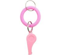 Clockjuan Silbato deportivo rosa con correa de muñeca ajustable, sonido de alta frecuencia para entrenadores, árbitros y deportes de equipo, silbato de emergencia de plástico duradero para fútbol