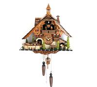 CLOCKVILLA HETTICH-UHREN Selva Negra reloj de cuco Casa de la Selva Negra Cuarzo Movimiento Ferrocarril Tren Música