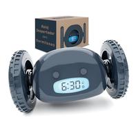CLOCKY Reloj Despertador Potente Ruidoso Sonido Muy Fuerte para Dormilones Sordos Sueño Profundo Adultos Niños Dormitorio Despertador Digital Inteligente con Ruedas Regalo Divertido (Gris Pizarra)