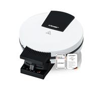 Cloer 120 Gofrera para gofres clásicos en formato XXL, tamaño de gofre 19,5 cm, 1200 Vatios, señal óptica, metal, blanca