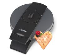 Cloer 1625 Gofrera para gofres de corazón, 930 vatios, tamaño de gofre 15.5 cm, nivel de tostado infinitamente seleccionable, metal, gris