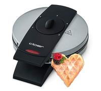 Cloer 1629 Gofreras para gofres de corazón, 930 vatios, tamaño de gofre 15,5 cm, nivel de tostado infinitamente seleccionable, metal