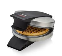 Cloer 1699 Gofrera para gofres americanos, gofre redondo Ø 15,5 cm, 930 W, nivel de dorado fijo, indicador luminoso, revestimiento antiadherente, carcasa compacta de acero inoxidable