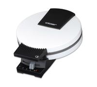 Cloer 281 Gofrera para gofres heladoss, 800 vatios, Área de horneado 15 cm, Placas para hornear pesadas, nivel de tostado infinitamente seleccionable, señal acústica y lámparas piloto, metal, blanco