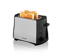 Cloer 3410 Tostadora para 2 tostadas, 825 vatios, calentador de panecillos incluido, dispositivo post-elevado, bandeja para las migas, Carcasa de metal esmerilado, aislada térmicamente