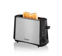Cloer 3890 Mini tostadora para una rebanada, 600 vatios, "Función descongeladora", Bandeja para las migas, Función de elevación, aislamiento del calor, Carcasa de acero inoxidable, acabado mate