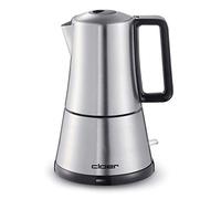 Cloer 5928 Cafetera espresso eléctrica, 3-6 tazas, un filtro de acero inoxidable, Apagado automático, Indicador de nivel de agua, Interruptor encendido / apagado, 365 vatios, acero inoxidable
