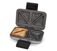 Cloer 6259 Sandwichera, 900 vatios, para 2 tostadas divididas en diagonal, tostadas americanas, para llenado XXL, revestimiento antiadherente, luz para hornear