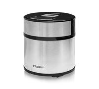Cloer 9959 Heladera para crema helada, helado, yogur helado y sorbete, capacidad de 1,5 l, pantalla LED, incluye cuchara para helado, carcasa metálica