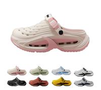 Clogs for Men Lightweight Slip-On Garden Shoes for Yard Work, Beach Walks & Everyday Comfort (White-Pink,42-43)