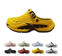 Clogs for Men Lightweight Slip-On Garden Shoes for Yard Work, Beach Walks & Everyday Comfort (Yellow-Black,42-43)