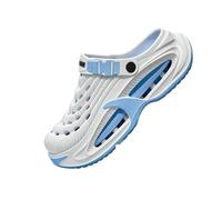 Clogs for Men, Mens EVA Summer Beach Shoes with Hollow Thick Sole, Non-Slip Quick-Dry Outdoor Garden Sandals (Blue,42)