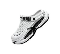 Clogs for Men, Mens EVA Summer Beach Shoes with Hollow Thick Sole, Non-Slip Quick-Dry Outdoor Garden Sandals (White,44)