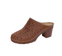 Clogs for Women Mules Slip-On Closed Toe Clog Comfortable Womens Mule Block Heels Chunky Summer Slingback Slippers Sandals Plus Breathable Closed Toe Sandals with Arch Support