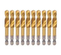 Cloimei 10 UNIDS M10 HSS BROCAS PARA GRIFO TI Recubierto de TI BROCAS DE ACERO DE ALTA VELOCIDAD KIT DE HERRAMIENTAS PARA ROSCADO DE TORNILLOS PARA TRABAJO DE METAL ACERO AL CARBON