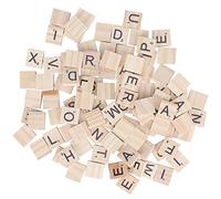 Cloimei 100 Piezas de Azulejos de Letras de Madera de Primera Calidad de la A a la Z, Azulejos del Alfabeto en mayúscula para Manualidades, Juegos de ortografía, Aprendizaje tempra